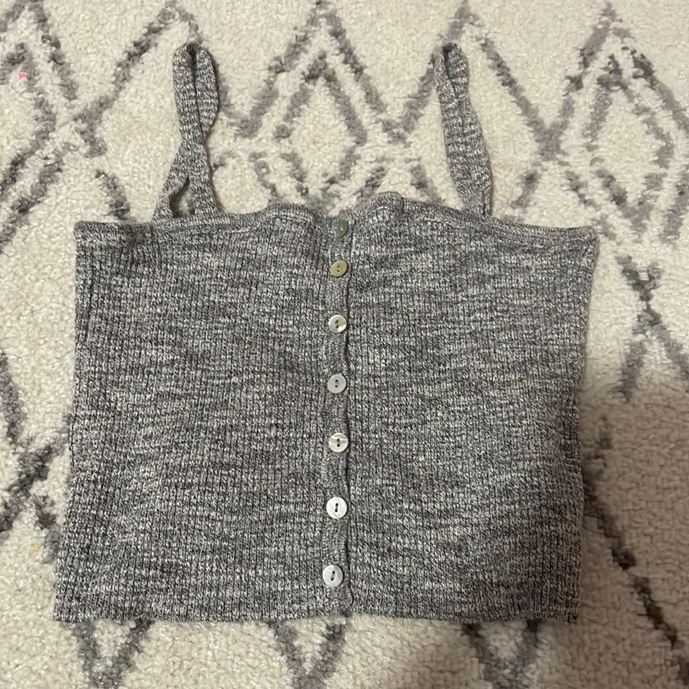 Brandy cropped grey tank top 💗